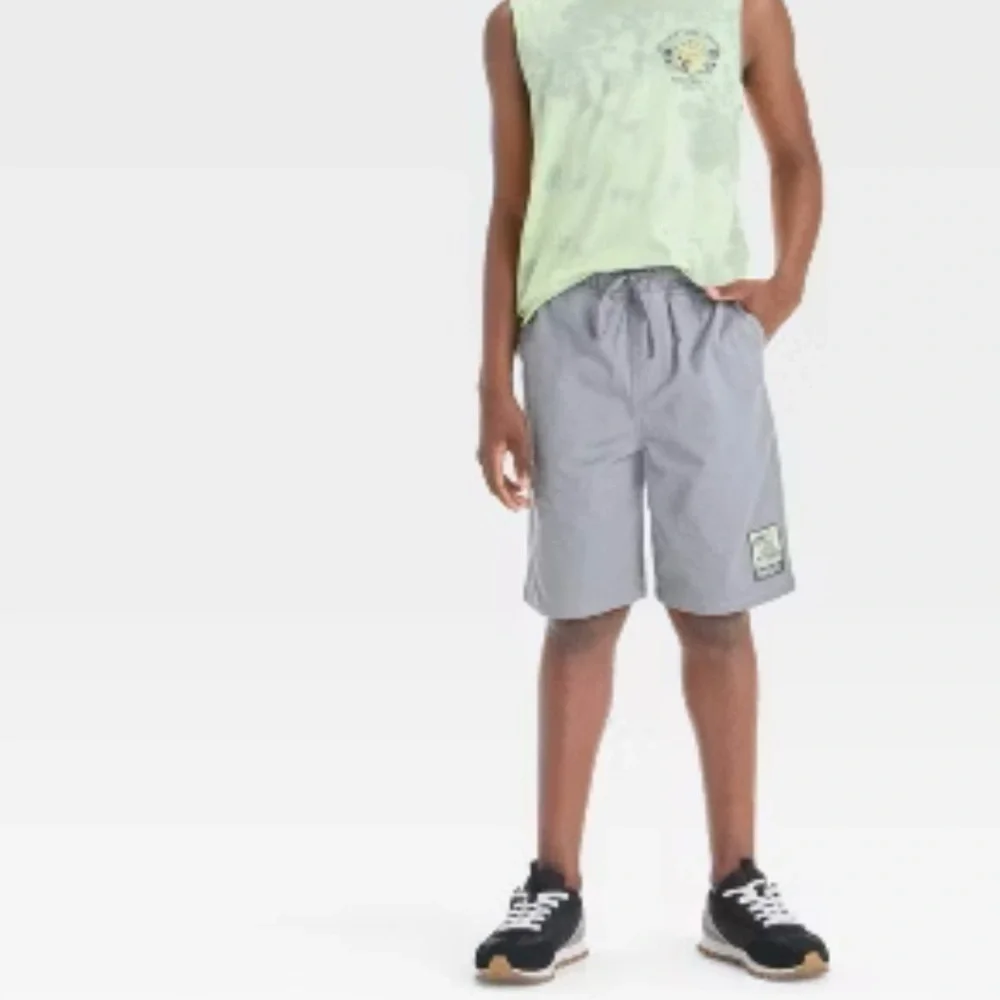 Boys Minecraft Gray Woven Shorts‎